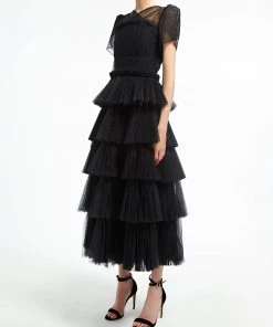 Huishan Zhang DRESSES MAE DRESS BLACK TULLE 8 Huishan Zhang DRESSES MAE DRESS BLACK TULLE