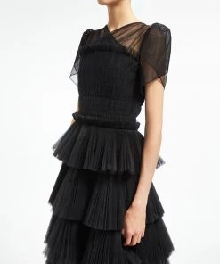 Huishan Zhang DRESSES MAE DRESS BLACK TULLE 10 Huishan Zhang DRESSES MAE DRESS BLACK TULLE