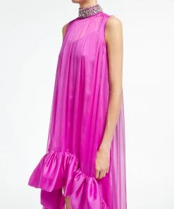 Huishan Zhang WINNIE DRESS PURPLE VOILE DRESSES