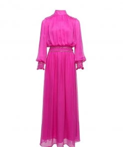 Huishan Zhang ATHENA GOWN PURPLE VOILE DRESSES