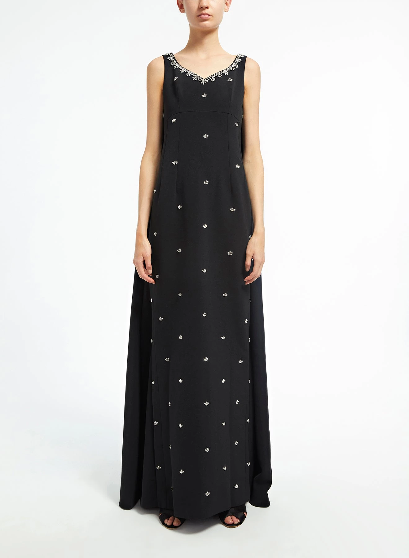 Huishan Zhang DRESSES MARGHERITA GOWN BLACK CREPE 2 Huishan Zhang DRESSES MARGHERITA GOWN BLACK CREPE