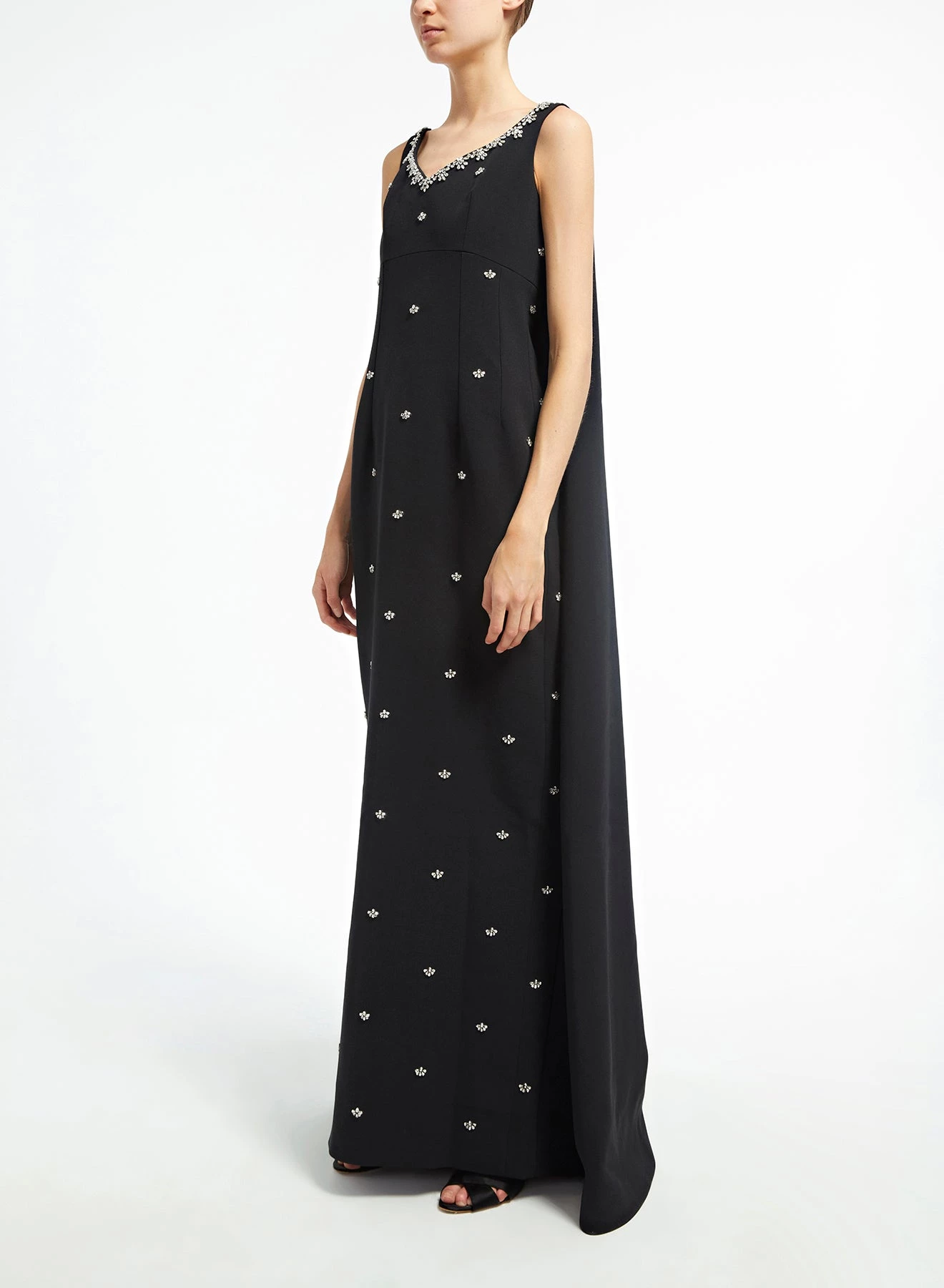 Huishan Zhang DRESSES MARGHERITA GOWN BLACK CREPE 3 Huishan Zhang DRESSES MARGHERITA GOWN BLACK CREPE
