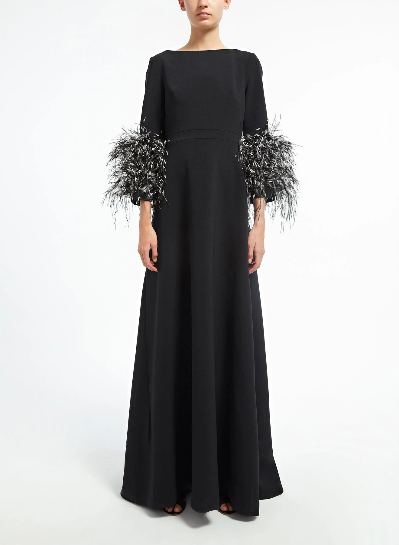 Huishan Zhang REIGN GOWN BLACK CREPE 2 Huishan Zhang REIGN GOWN BLACK CREPE