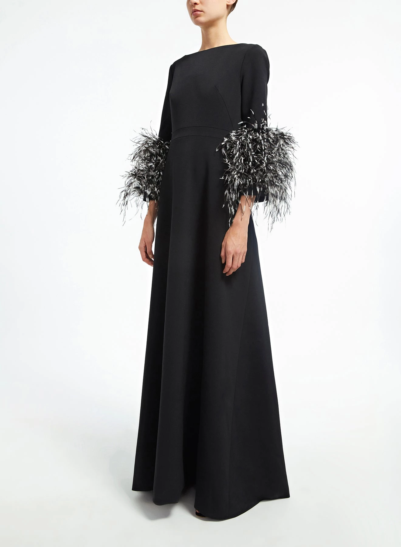 Huishan Zhang REIGN GOWN BLACK CREPE 3 Huishan Zhang REIGN GOWN BLACK CREPE