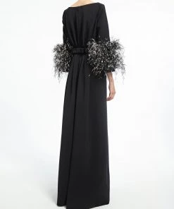 Huishan Zhang REIGN GOWN BLACK CREPE 10 Huishan Zhang REIGN GOWN BLACK CREPE