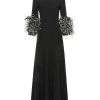 Huishan Zhang REIGN GOWN BLACK CREPE