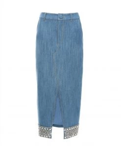 Huishan Zhang REA SKIRT BLUE DENIM
