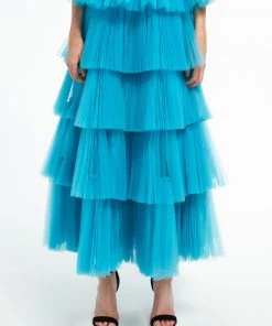 Huishan Zhang FRANCES SKIRT AQUA TULLE