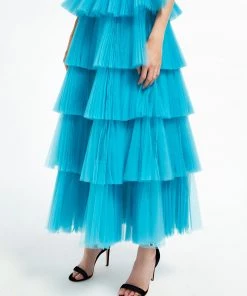 Huishan Zhang FRANCES SKIRT AQUA TULLE