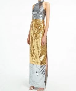 Huishan Zhang SKIRTS AND TROUSERS FRIDA SKIRT GOLD/SILVER SEQUINS 8 Huishan Zhang SKIRTS AND TROUSERS FRIDA SKIRT GOLD/SILVER SEQUINS