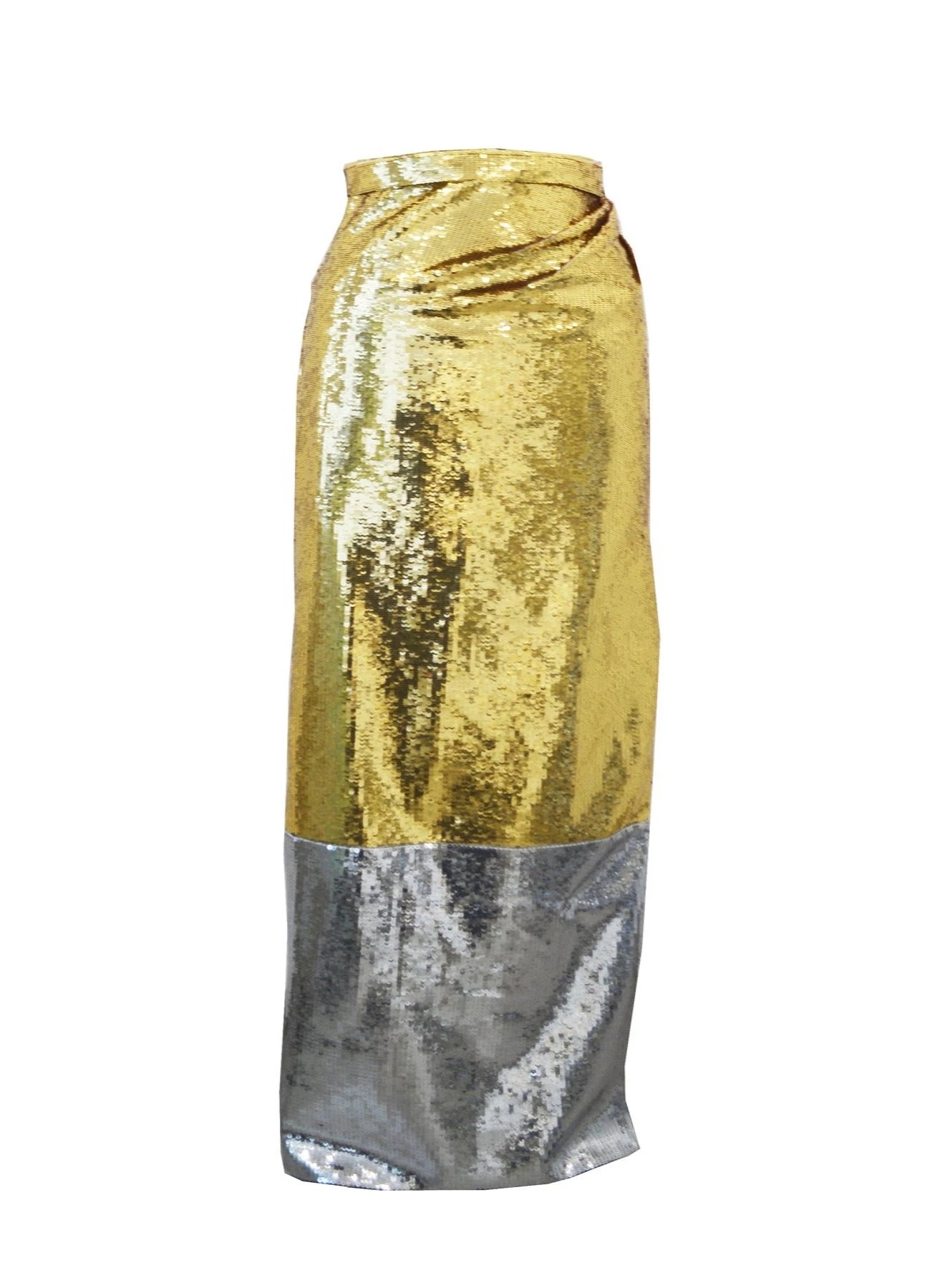 Huishan Zhang SKIRTS AND TROUSERS FRIDA SKIRT GOLD/SILVER SEQUINS 1 Huishan Zhang SKIRTS AND TROUSERS FRIDA SKIRT GOLD/SILVER SEQUINS