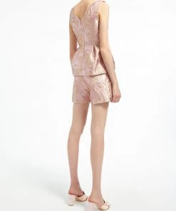 Huishan Zhang *ONLINE EXCLUSIVE* BELLE SHORTS PINK/GOLD JACQUARD ONLINE EXCLUSIVES