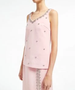 Huishan Zhang CORDELIA TOP PINK CREPE