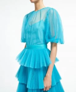 Huishan Zhang LENNOX TOP AQUA TULLE TOPS 9 Huishan Zhang LENNOX TOP AQUA TULLE TOPS