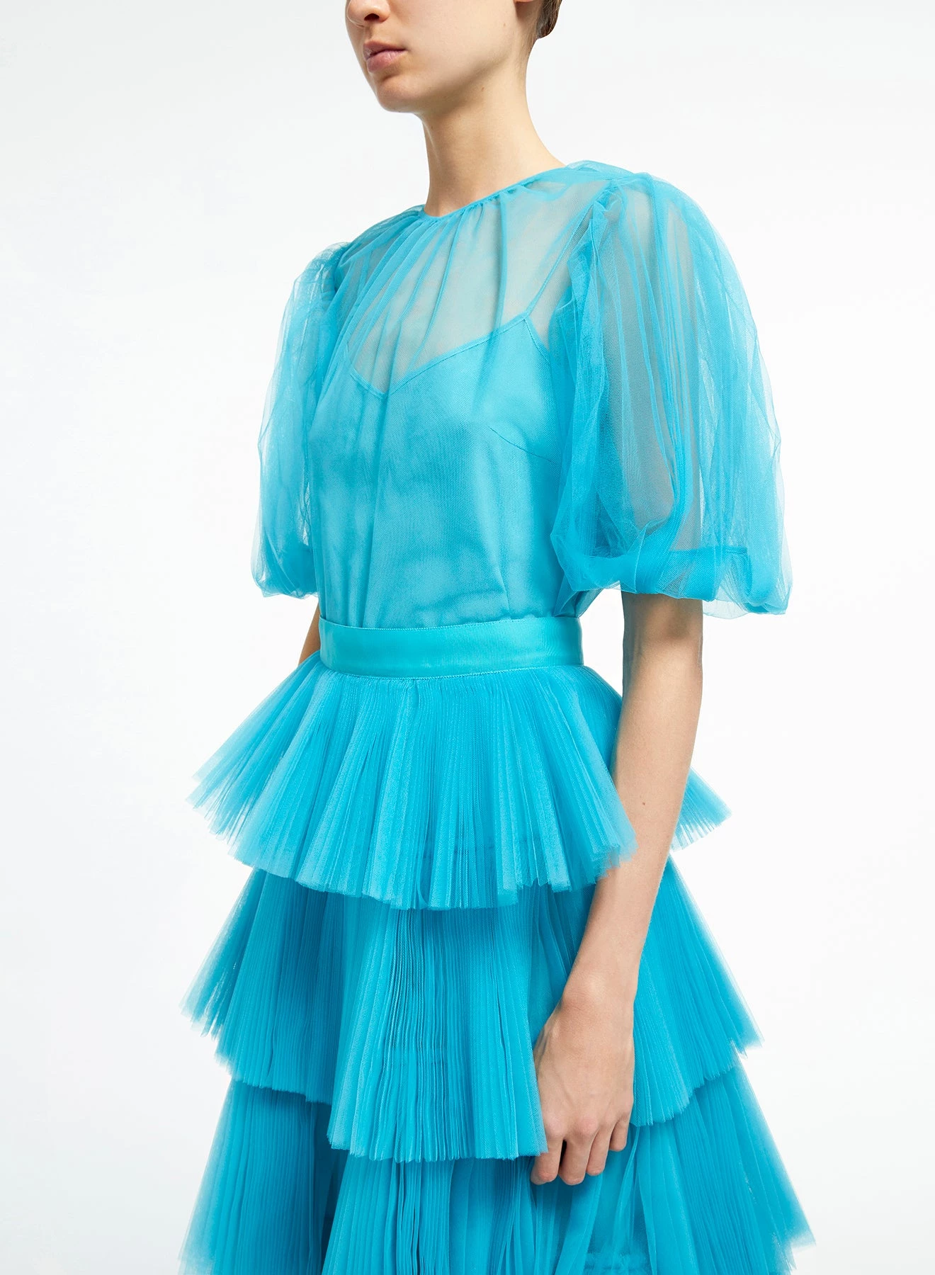 Huishan Zhang LENNOX TOP AQUA TULLE TOPS 5 Huishan Zhang LENNOX TOP AQUA TULLE TOPS