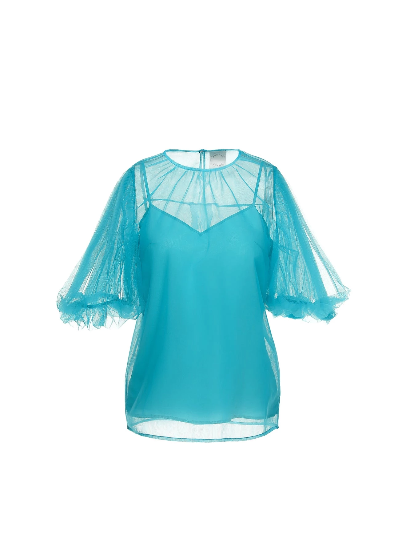 Huishan Zhang LENNOX TOP AQUA TULLE TOPS 1 Huishan Zhang LENNOX TOP AQUA TULLE TOPS
