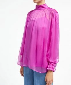 Huishan Zhang TOPS LUELLA TOP PURPLE VOILE