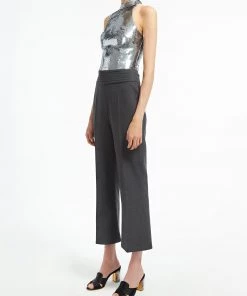 Huishan Zhang REMI TOP SILVER SEQUINS TOPS