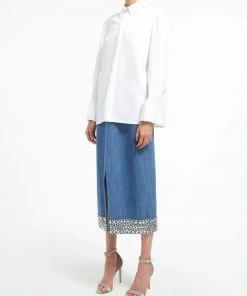 Huishan Zhang TOPS CORALINE TOP WHITE COTTON