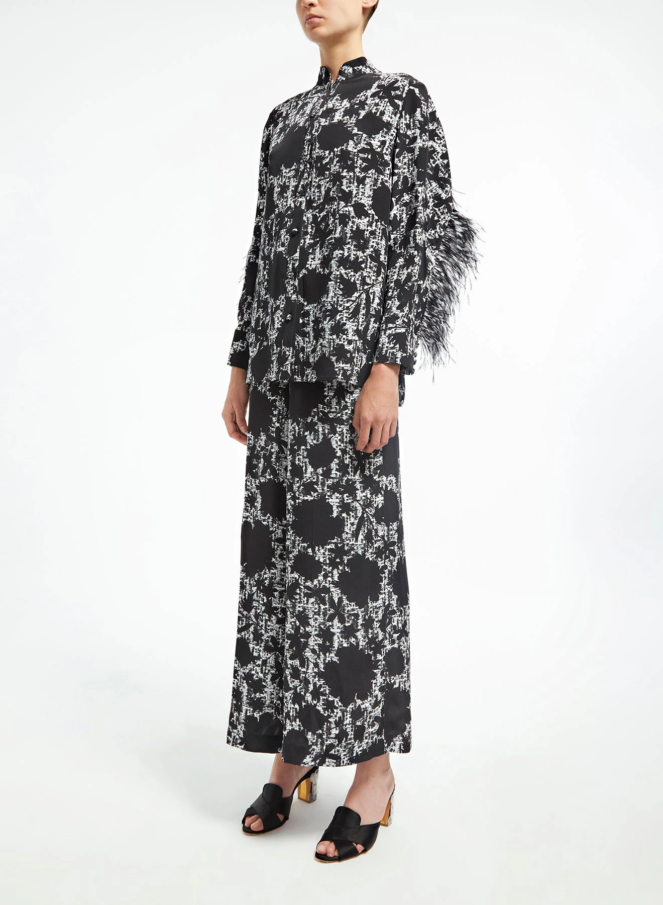 Huishan Zhang SAWYER TROUSERS WHITE/BLACK CREPE DE CHINE SKIRTS AND TROUSERS 3 Huishan Zhang SAWYER TROUSERS WHITE/BLACK CREPE DE CHINE SKIRTS AND TROUSERS