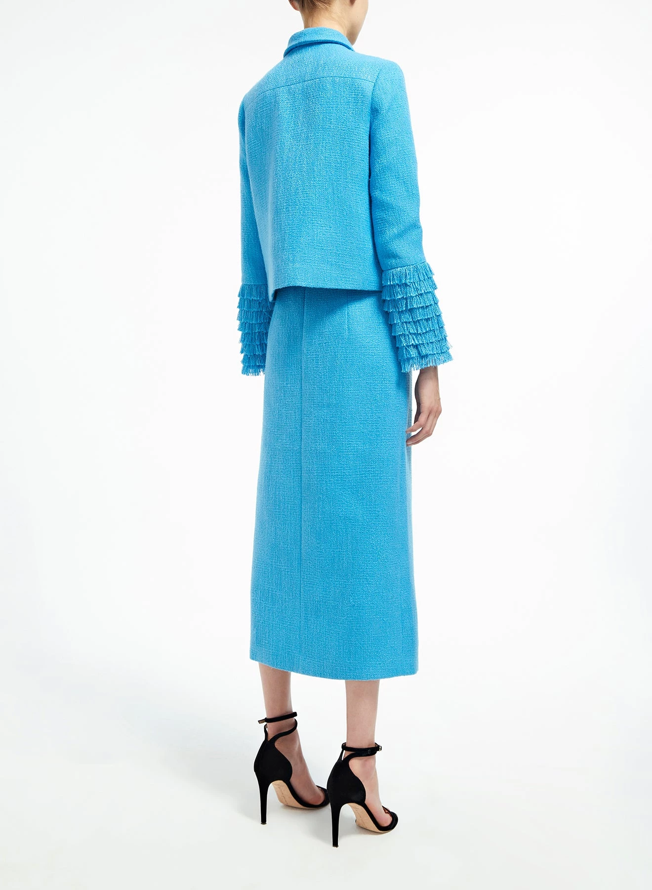 Huishan Zhang HARRIET JACKET AQUA TWEED JACKETS AND COATS 4 Huishan Zhang HARRIET JACKET AQUA TWEED JACKETS AND COATS