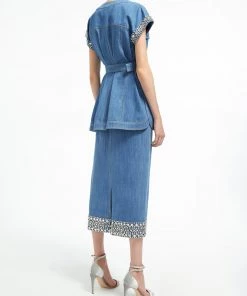 Huishan Zhang REA SKIRT BLUE DENIM 8 Huishan Zhang REA SKIRT BLUE DENIM