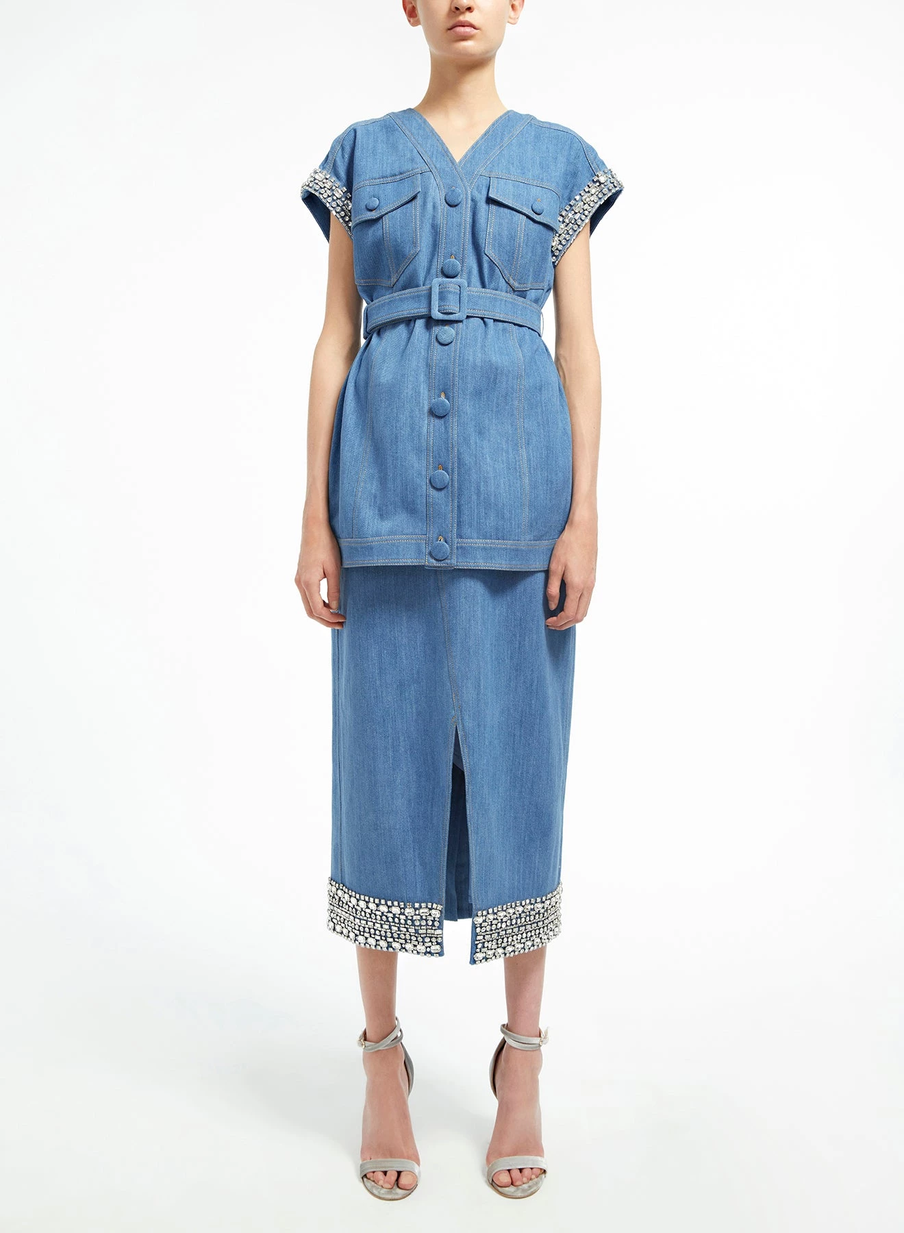 Huishan Zhang REA SKIRT BLUE DENIM 2 Huishan Zhang REA SKIRT BLUE DENIM