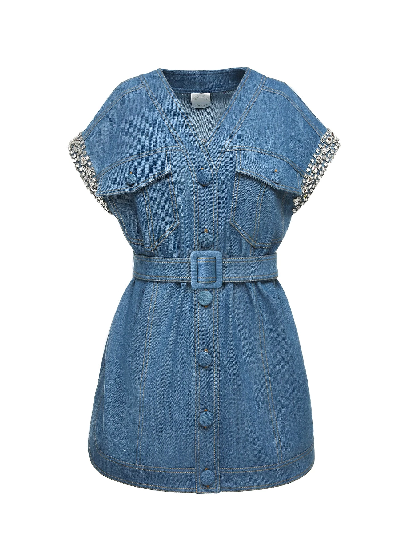 Huishan Zhang ARAMINTA JACKET BLUE DENIM 1 Huishan Zhang ARAMINTA JACKET BLUE DENIM