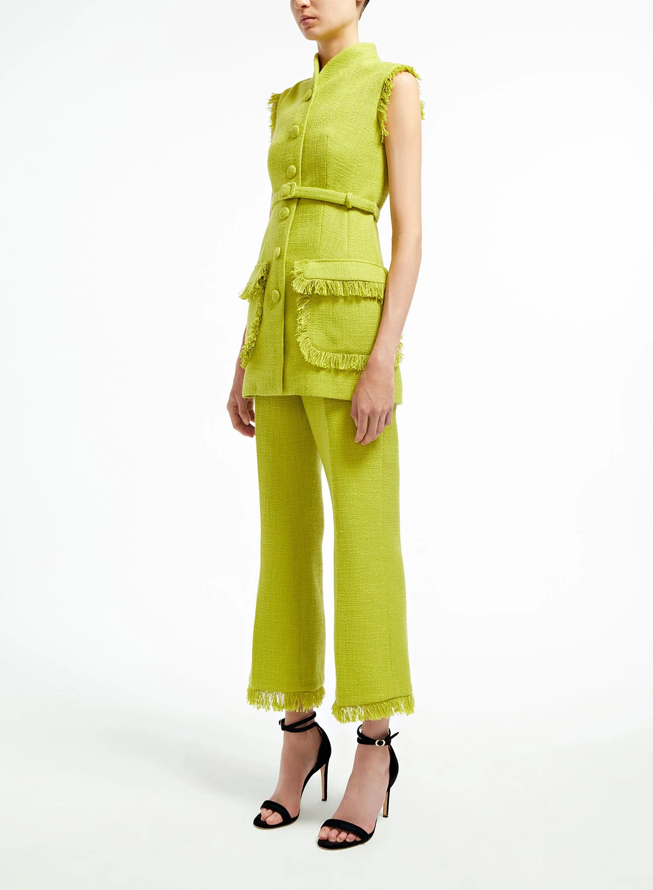 Huishan Zhang BEVERLY TROUSERS LIME TWEED SKIRTS AND TROUSERS 3 Huishan Zhang BEVERLY TROUSERS LIME TWEED SKIRTS AND TROUSERS