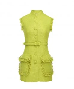 Huishan Zhang PAIGE JACKET LIME TWEED