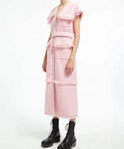 Huishan Zhang LEA DRESS BALLERINA PINK TWEED DRESSES