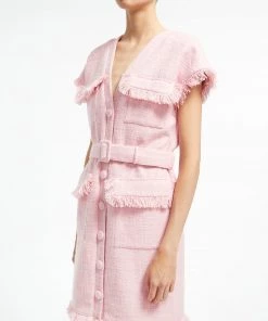Huishan Zhang LEA DRESS BALLERINA PINK TWEED DRESSES
