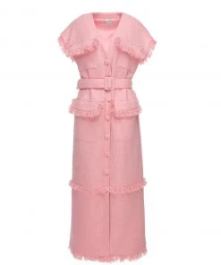 Huishan Zhang LEA DRESS BALLERINA PINK TWEED DRESSES