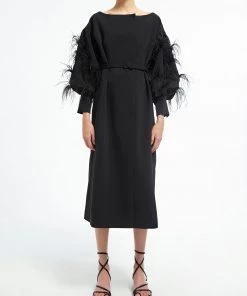 Huishan Zhang JACKETS AND COATS MIRANDA COAT BLACK CREPE