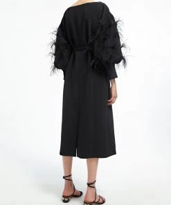 Huishan Zhang JACKETS AND COATS MIRANDA COAT BLACK CREPE
