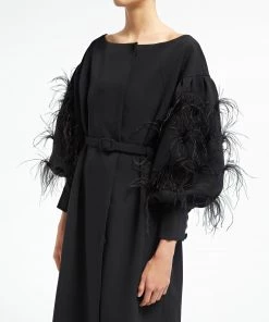 Huishan Zhang JACKETS AND COATS MIRANDA COAT BLACK CREPE