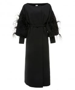 Huishan Zhang JACKETS AND COATS MIRANDA COAT BLACK CREPE