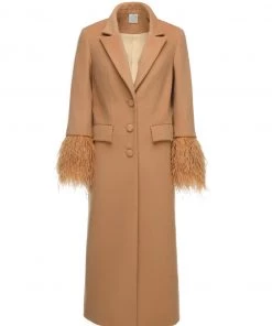 Huishan Zhang CASSANDRA COAT CAMEL WOOL JACKETS AND COATS