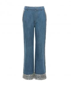 Huishan Zhang DAKOTA TROUSERS BLUE DENIM SKIRTS AND TROUSERS