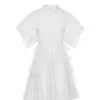 Huishan Zhang ABRIL DRESS WHITE COTTON