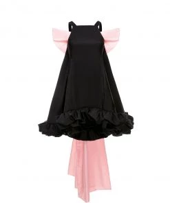 Huishan Zhang NEW SEASON *PRE ORDER* ADINA DRESS BLACK TAFFETA