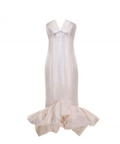 Huishan Zhang *PRE ORDER* CANDRA DRESS WHITE TAFETTA NEW SEASON