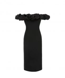 Huishan Zhang NEW SEASON EVE DRESS BLACK CREPE