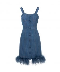 Huishan Zhang NEW SEASON TIERRA DRESS BLUE DENIM