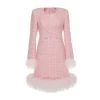 Huishan Zhang NEW SEASON VITA DRESS PINK TWEED