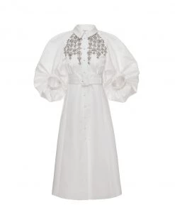 Huishan Zhang NEW SEASON MERCER DRESS WHITE FAILLE