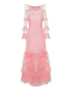 Huishan Zhang NEW SEASON ELISHA GOWN PINK TULLE