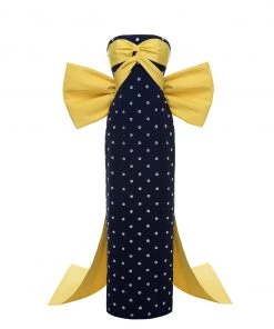 Huishan Zhang NEW SEASON *PRE ORDER* AGNES GOWN NAVY BLUE CREPE