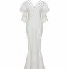 Huishan Zhang *PRE ORDER* BELVA GOWN WHITE CREPE