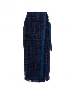 Huishan Zhang DAUPHINE SKIRT NAVY BLUE TWEED NEW SEASON